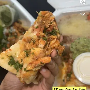 A slice of the quesadilla