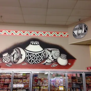 Art by local artist Jesse Kriegel throughout the store is a nice touch.