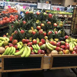 a display of fruit and vegetables