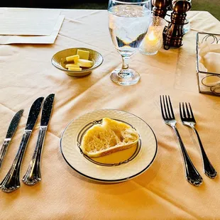 table setting with silverware and utensils
