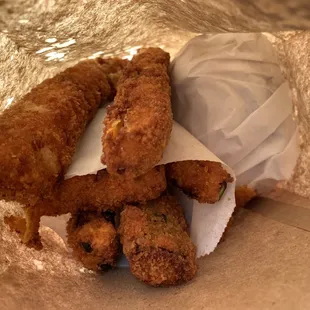 Zucchini and burger in the bag