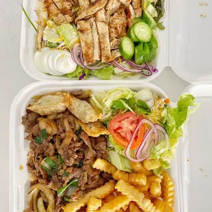 Bulgogi combo and Chicken Salad