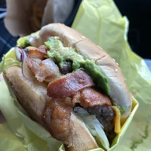 Avocado cheeseburger