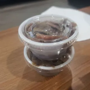 Two sides anchovies, excellent