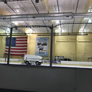 Cleaning the ice before the fun begins!!