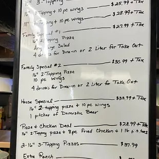 a menu
