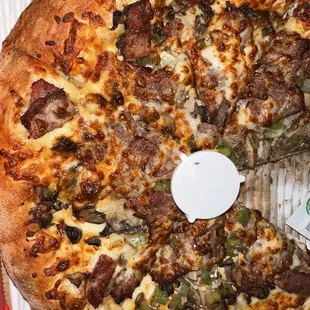 Philly Cheese Philly Cheesesteak Pizza extra cheese missing