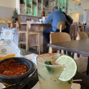 Spicy margarita was delicious and full of