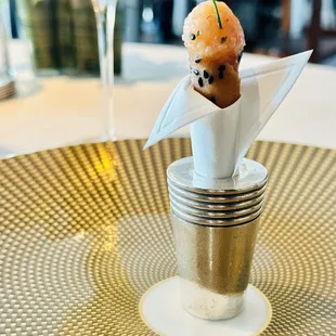 5/20/2024: amuse bouche salmon tartare cone