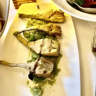 Grilled artichoke chops