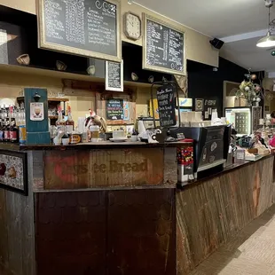 the interior of a coffee shop
