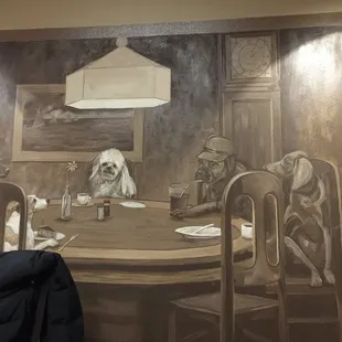 Fun artwork is hand-painted and decorates the entire restaurant.