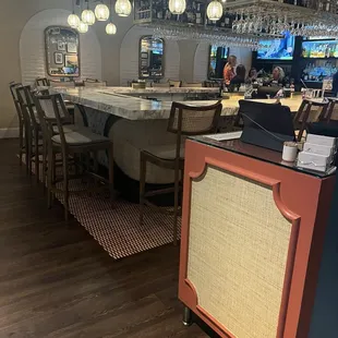 Whenever you walk in/bar area