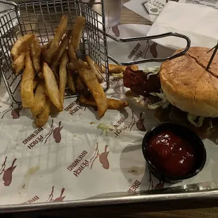 Bacon Burger and fries