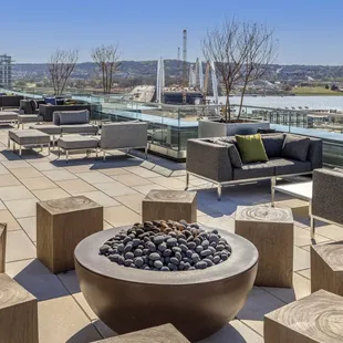 Perch SW Rooftop Lounge Terrace with view of Capitol Riverfront