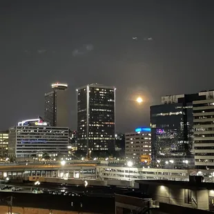 Moonrise looking southeast from the rooftop