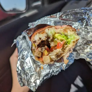 Bacon Wrapped Steak Burrito Interior
