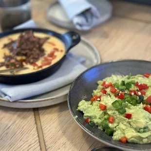 Guacamole and Queso with Short Ribs