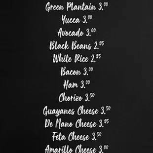 a menu for a restaurant