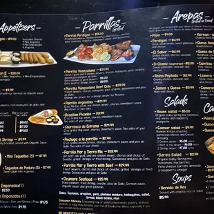 a menu for a restaurant