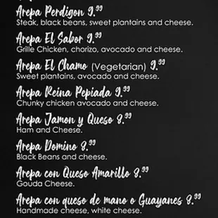 menu