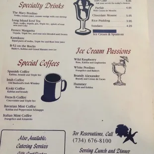 the menu