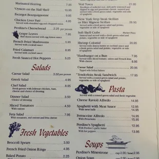 the menu