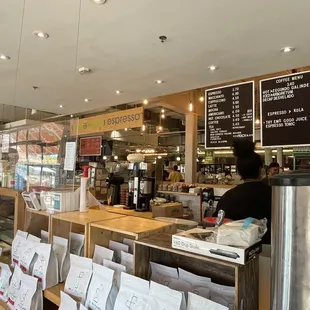 the interior of a cafe