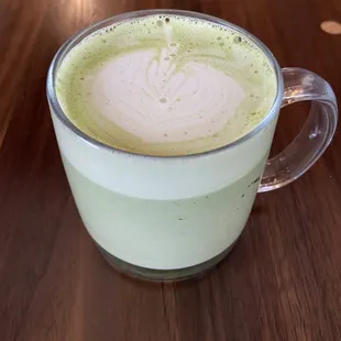 Matcha latte with oat milk