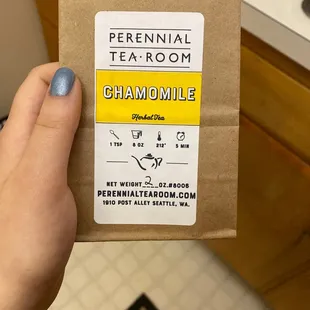 Chamomile tea bag