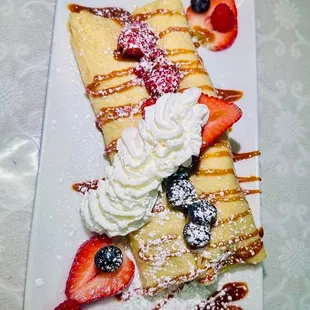 Strawberry crepes