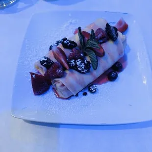 Berry berry and cream crepes