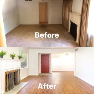 before &amp; after new flooring &amp; paint
