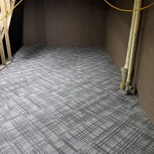Basement carpet. Awesome herringbone pattern. Roger is an excellent installer.