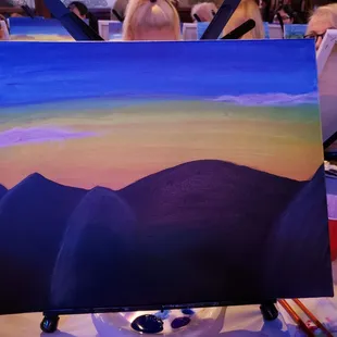 I left out the white dots (city lights) cause I just couldn't get it right... but I love my clouds!