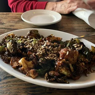 Brussel sprouts and Cauliflower in a ginger sauce appetizer