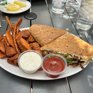 BLTA + sweet potato fries