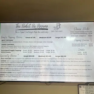 Our full menu can be found on our Facebook page, the perfect pie pizzeria.