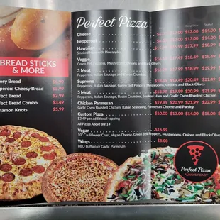 pizza, menu