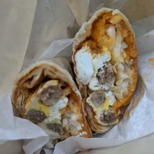 Sausage hash burrito