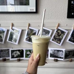 Iced pistachio latte!