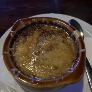 French onion soup: surprised this was on the menu and was pretty good
