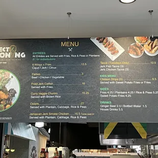 a menu for a restaurant