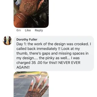 A child could have done better than this!! No no no no!! Do not go here . These posts were removed from FB but this is the work I received