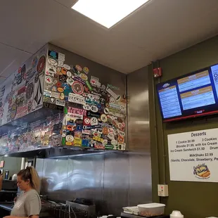 a woman working in a fast food restaurant