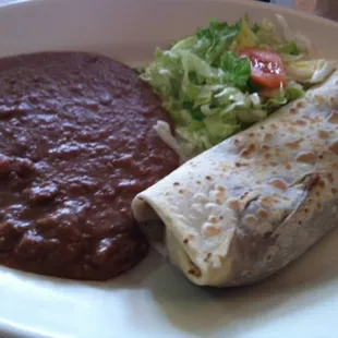 Burrito combo with more beans and no rice.