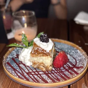 a piece of dessert on a plate