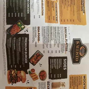 KALLISTO MENU (hasn't arrived yet)