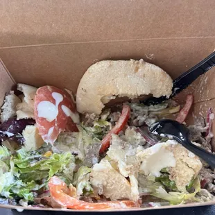 Gyro?? The pita was very hard on the ends.