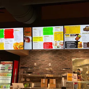 menus on the wall